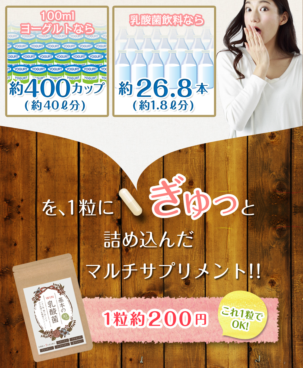 一粒にぎゅっと詰めこんだマルチサプリメント！一粒200円